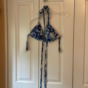 PINK - blue tie dye wrap around bikini top